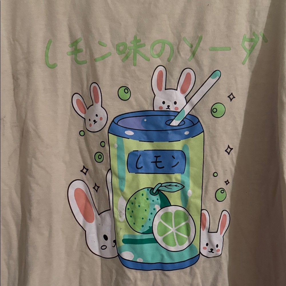 ROMWE Kawaii Bunny and boba Graphic Tshirt - Picture 2 of 4